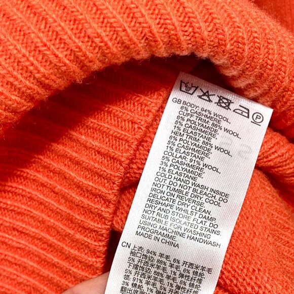 REISS Edina Cashmere Blend Roll Neck Sweater in Orange Size L - Picture 11 of 13